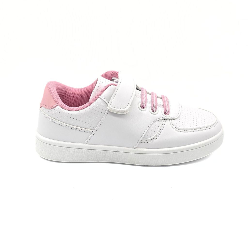 Deportivo con velcro Blanco Rosa