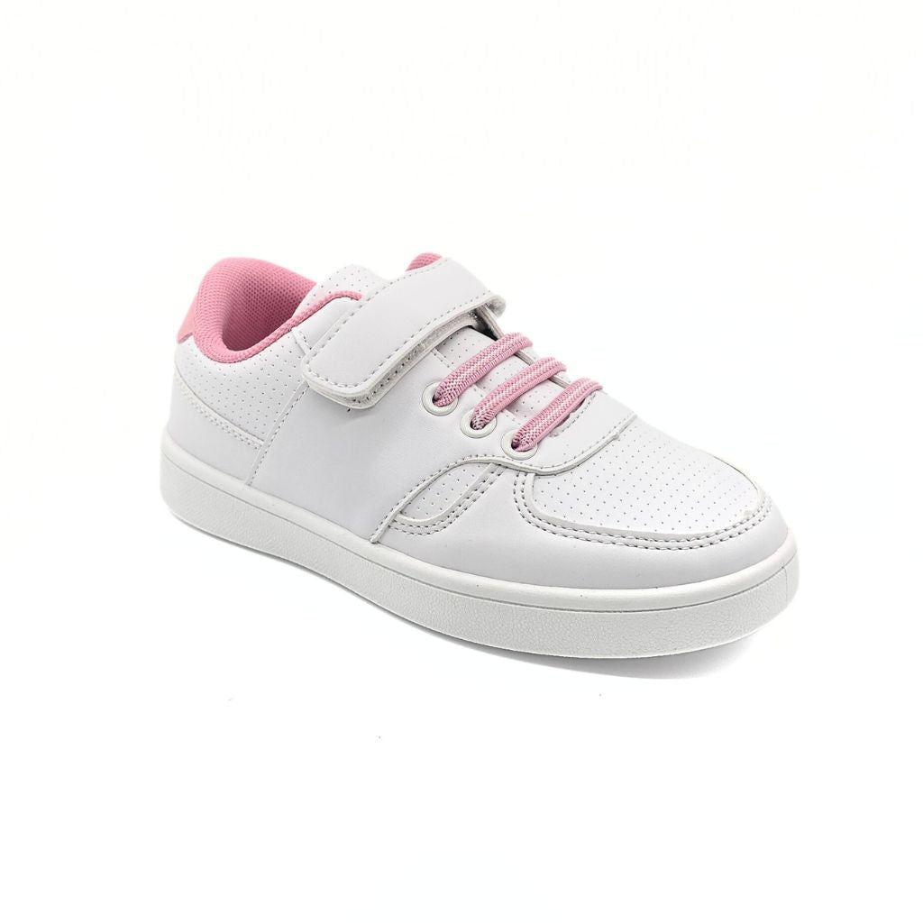 Deportivo con velcro Blanco Rosa