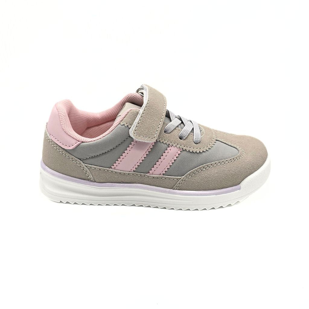 Deportivos con velcro Gris Rosa
