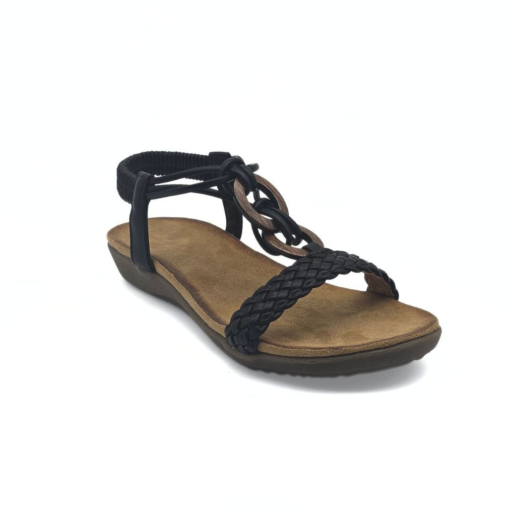 Sandalia con Elástico Negro