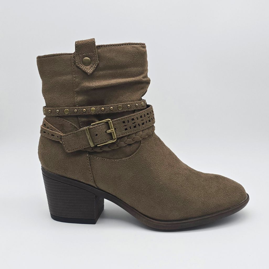 Botines de Tacón Boho-chic Taupé