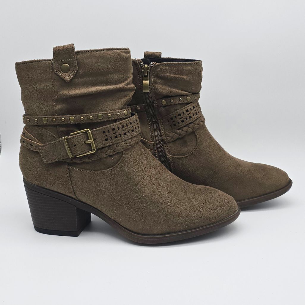 Botines de Tacón Boho-chic Taupé
