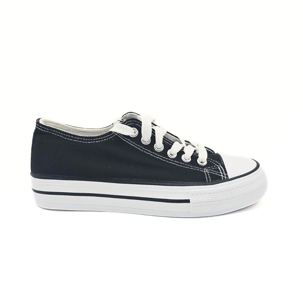 Zapatilla puntera Lona Negro