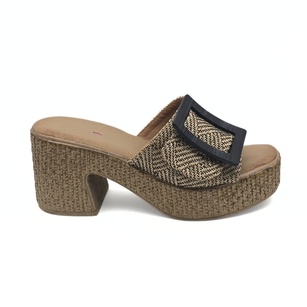 Sandalia de Tacón Mules Negro