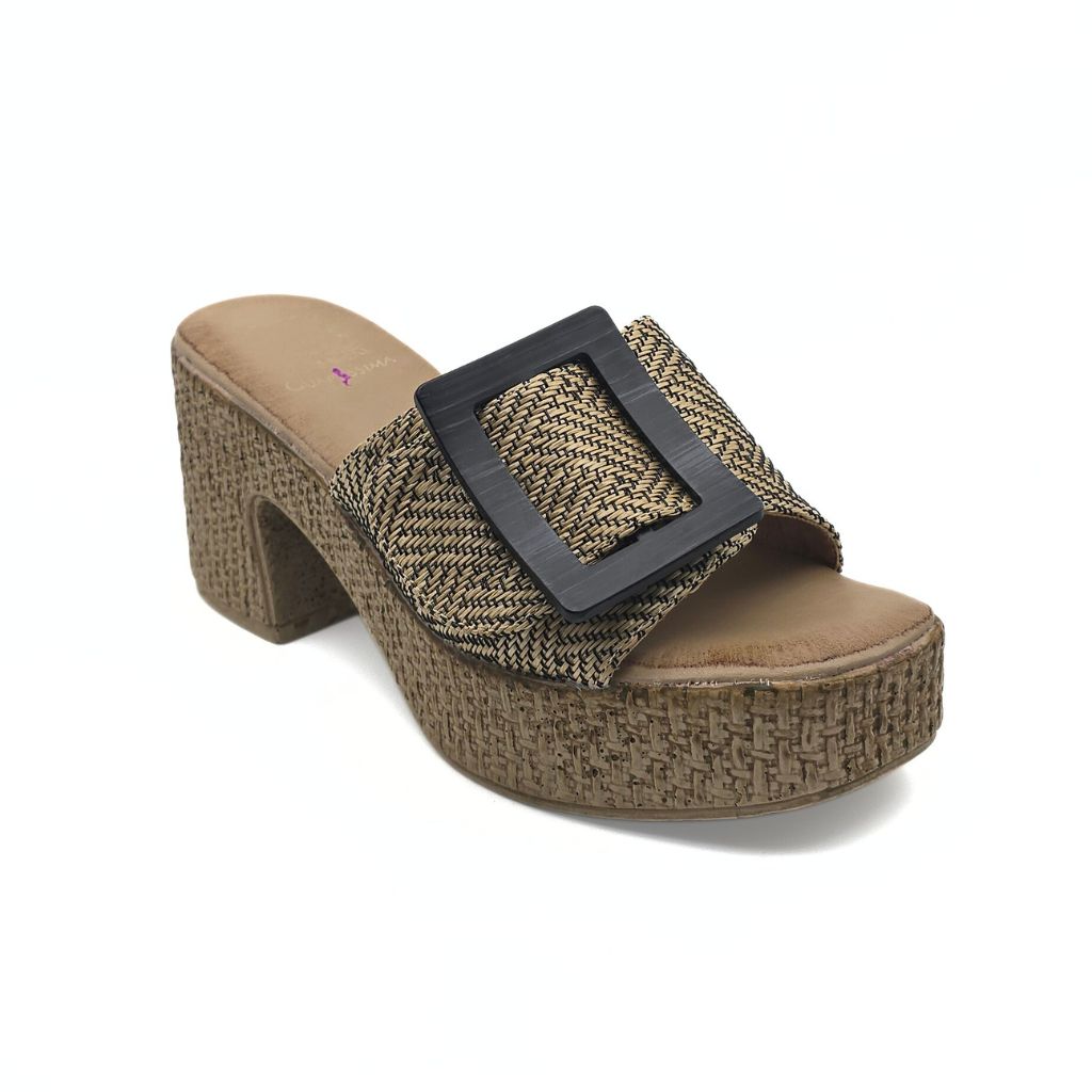 Sandalia de Tacón Mules Negro