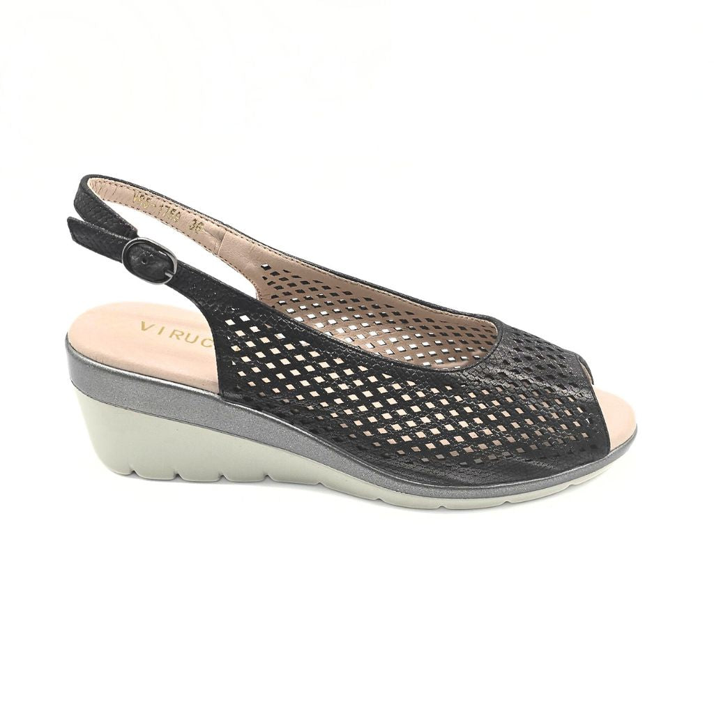 Zapato con cuña de mujer Negro