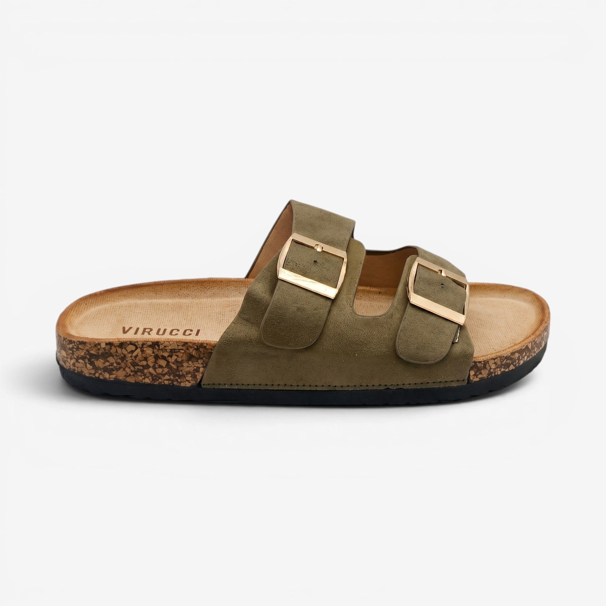 Sandalia Bio con Doble Hebilla Verde
