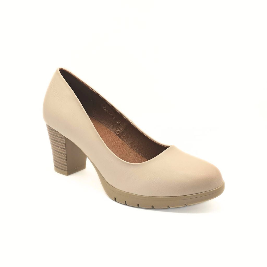 Zapato Salón de Tacón Beige