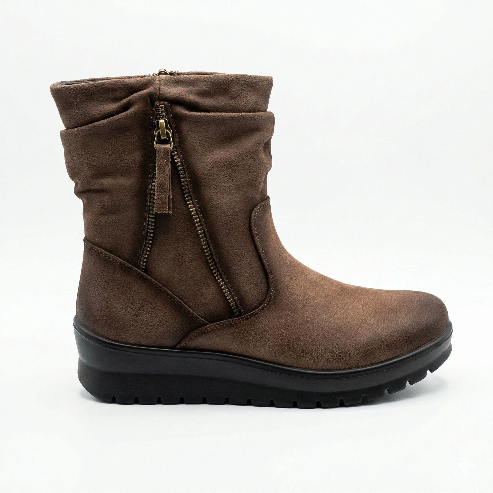 Botines Comfort con Cuña Cuero